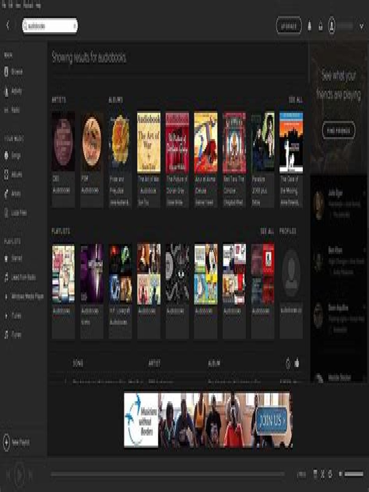 How do you find audiobooks on Spotify?