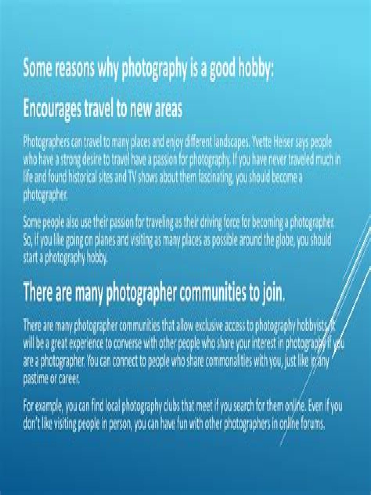 Is photography a good hobby?