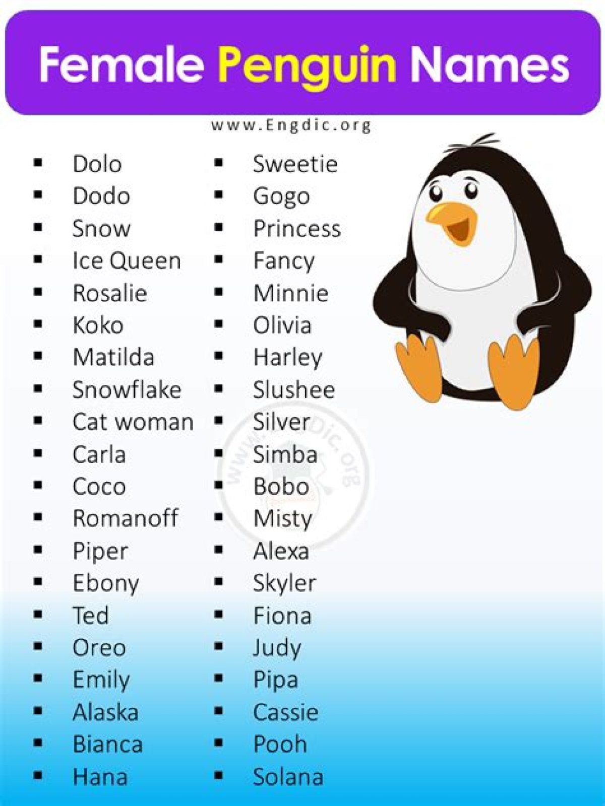 What are good girl penguin names?