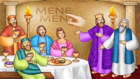 Which king saw the disembodied hand writing on the wall?