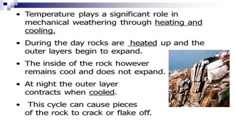 Which type of weathering is caused by heating and cooling?